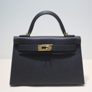 Kelly Mini II Bag Epsom Leather Gold/Silver Hardware In Black Color HS
