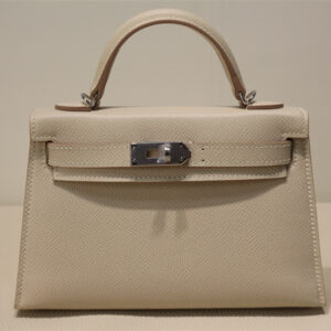 Kelly Mini II Bag Epsom Leather Gold/Silver Hardware In Craie Color HS