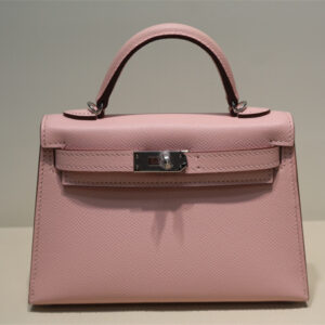 Kelly Mini II Bag Epsom Leather Gold/Silver Hardware In Rose Sakura Color HS