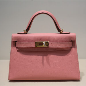 Kelly Mini II Bag Epsom Leather Gold/Silver Hardware In Rose Confetti Color HS