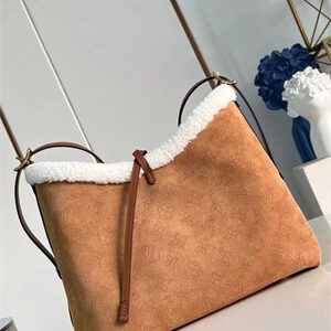 L.V Carryall PM Bag Suede Leather Brown M11843