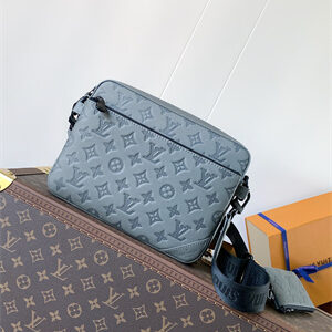 L.V Trio Messenger Bag Monogram Shadow calf leather Anthracite Gray M46603