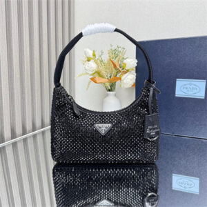 Prada  Re-Edition 2000 mini-bag With Diamond All Black 1NE515
