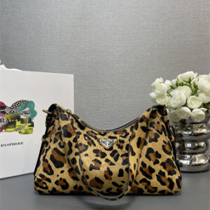 Prada Aimée Medium Leopard print horsehide shoulder bag 1BC229