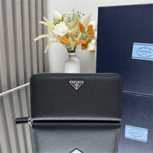 Prada Grained Leather Wallet Black 2ML317