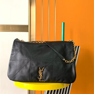 Y.S.L Large JAMIE 4.3 BAG IN LAMBSKIN Black Color Gold Tone Metal