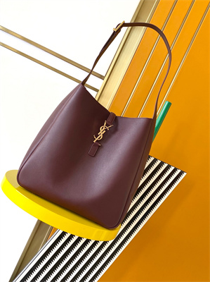 Y.S.L LE 5 A 7 Supple Large HOBO BAG In Burgundy Leather