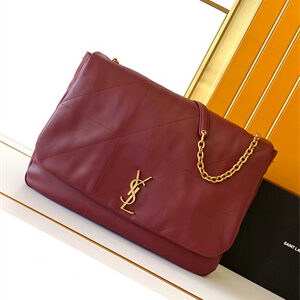 Y.S.L Large JAMIE 4.3 BAG IN LAMBSKIN ROUGE MERLOT Color Gold Tone Metal