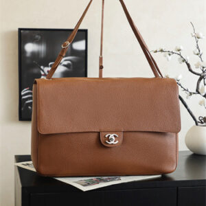 Chanel Maxi Flap Bag Large Grained Calfskin & Gold/Silver Tone Metal Camel AS6233