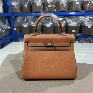 Kelly Retourne Bag Togo Leather 25/28CM Gold/Silver Hardware In Gold Color HS