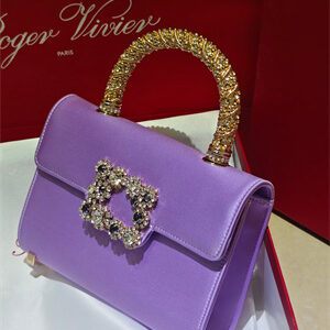 Roger Vivier Jewel Efflorescence Mini Bag In Satin Purple