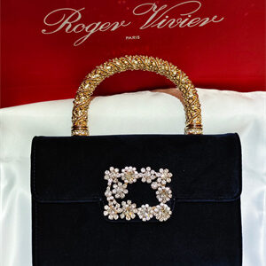 Roger Vivier Jewel Efflorescence Mini Bag In Velvet Navy