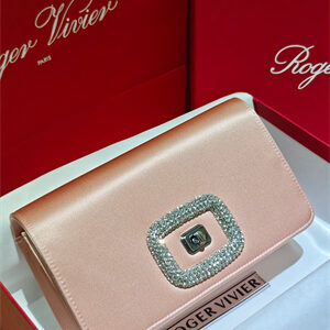 Roger Vivier Viv' Choc Mini Bag In Satin Beige