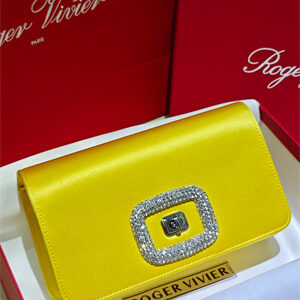 Roger Vivier Viv' Choc Mini Bag In Satin Yellow