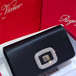 Roger Vivier Viv' Choc Mini Bag In Satin Black