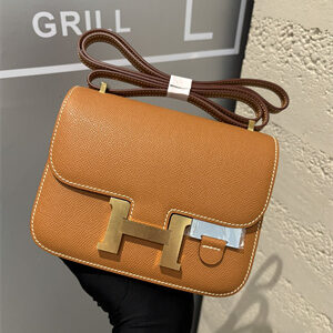 Constance Bag Epsom Leather 18CM Gold/Silver Tone Metal In Gold Color HS  (With mirror)