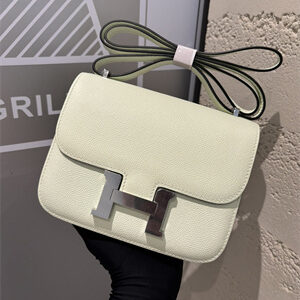 Constance Bag Epsom Leather 18CM Gold/Silver Tone Metal In Vert Fizz Color HS  (With mirror)