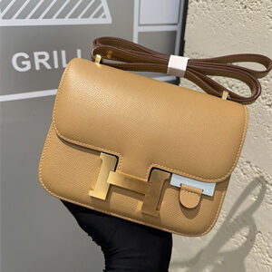 Constance Bag Epsom Leather 18CM Gold/Silver Tone Metal In Chai Color HS (With mirror)