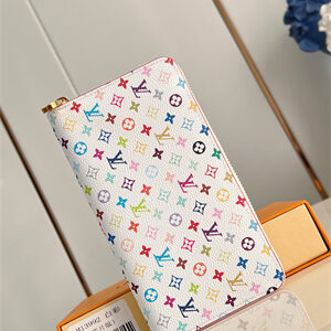 LV x TM Zippy Wallet Multicolor Monogram Canvas White M13992