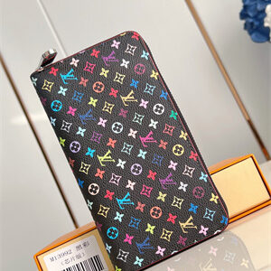 LV x TM Zippy Wallet Multicolor Monogram Canvas Black M13992