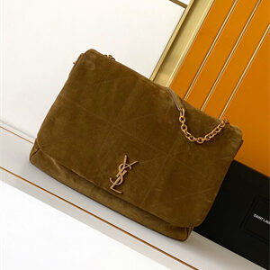 Y.S.L Large JAMIE 4.3 BAG IN SUEDE Dk Brown Color Gold Tone Metal