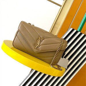 Y.S.L LOULOU Small in MATELASSÉ lambskin Gold Tone Metal