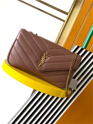 Y.S.L LOULOU Medium in MATELASSÉ lambskin Gold Tone Metal