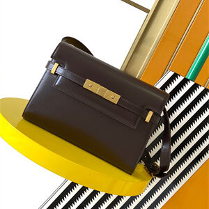 Y.S.L MANHATTAN SMALL Shoulder Bag In BOX Saint Laurent Coffee Color