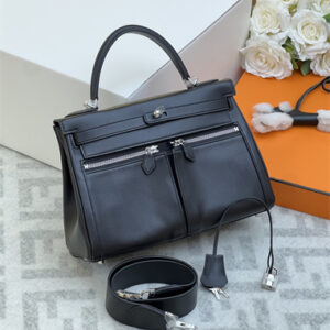 Kelly Lakis Bag Swift Leather 28 Silver Hardware In Black Color HS