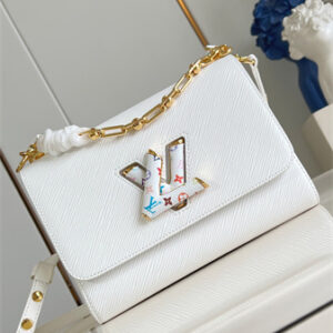 LV x TM Twist MM Slim Bag Epi grained cowhide leather White M13678