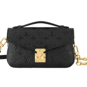 L.V Pochette Metis East West Embossed supple grained cowhide leather Black M46595 TOP