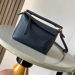 Loewe Mini Puzzle Bag In Soft Grained Calfskin Navy