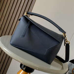 Loewe Small Puzzle Bag In Soft Grained Calfskin Navy