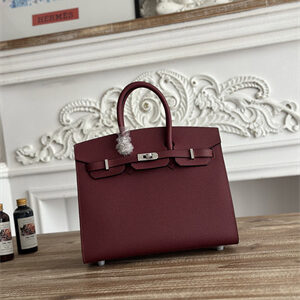 Bir.kin Sellier Bag Epsom Leather 25/30/35CM Gold Hardware In Bordeaux Color HS