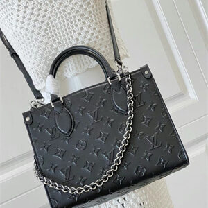 L.V ONTHEGO PM Monogram Black Calfskin Leather M14576