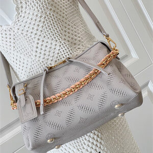 L.V Hand It All PM  Mahina Bloom Perforated Mahina calfskin leather Gray/Pink M13157