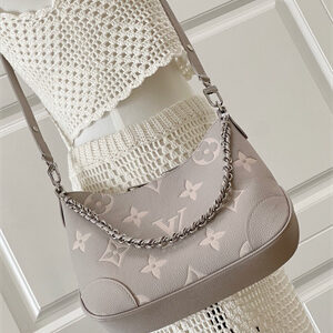 L.V Boulogne Bag Monogram Empreinte leather Brume/Quartz M14211