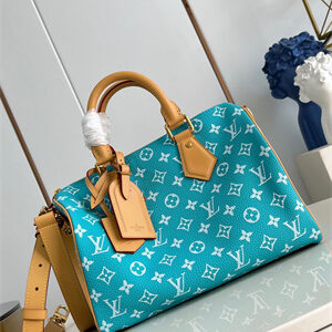 L.V Speedy P9 Bandoulière 30 Monogram Soft Calfskin lake Blue