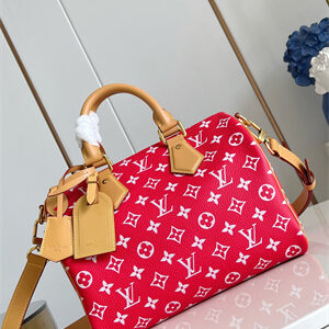 L.V Speedy P9 Bandoulière 30 Monogram Soft Calfskin Red
