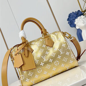 L.V Speedy P9 Bandoulière 30 Monogram Soft Calfskin Gold
