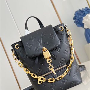 L.V Coussin Backpack Mini Lambskin Leather Black M13387