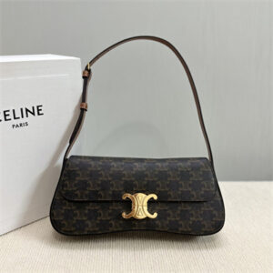 Celine Medium LOLA In Triomphe Canvas and Calfskin Tan