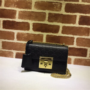 Gu.cci Padlock Small shoulder bag Black Leather 409487