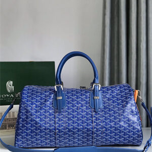 Goyard Boston 45 Bag In Goyardine Canvas & Cervon Calfskin