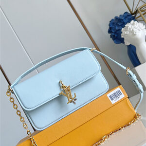 L.V Wallet On Chain LV Bloom Calfskin Leather Azur M14547