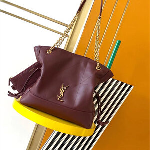 Y.S.L Jamie Shopping Bag Small In Lambskin Bordeaux Color