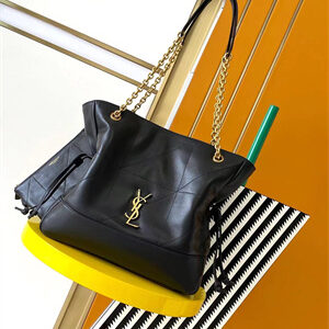 Y.S.L Jamie Shopping Bag Small In Lambskin Black Color