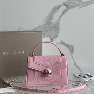 BVLGARI Serpenti Forever Mini top handle bag Calfskin Leather Pink Color 293666