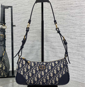 CD 30 Montaigne Wanderlust Mini Bag Blue Dior Oblique Jacquard and Smooth Calfskin