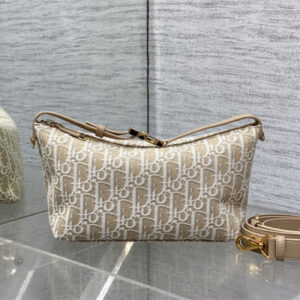 CD Medium DiorTravel Nomad Pouch Nature Color Dior Oblique Jacquard